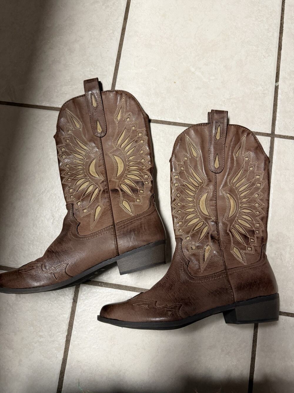 Coconuts by Matisse "Bonanza" Western Cowboy Boots Women's Size 9 Brown Wings